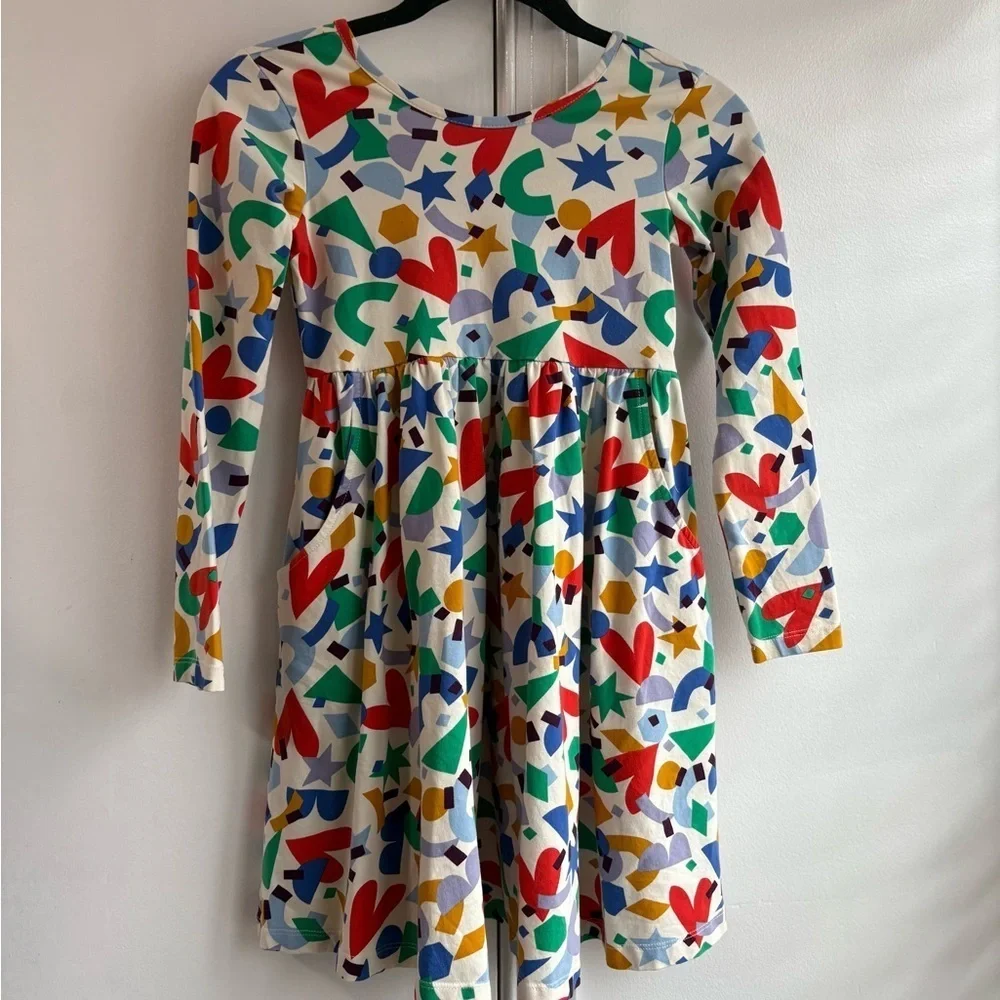 Hanna Andersson Multicolor Star and Heart Dress Celebration Confetti print